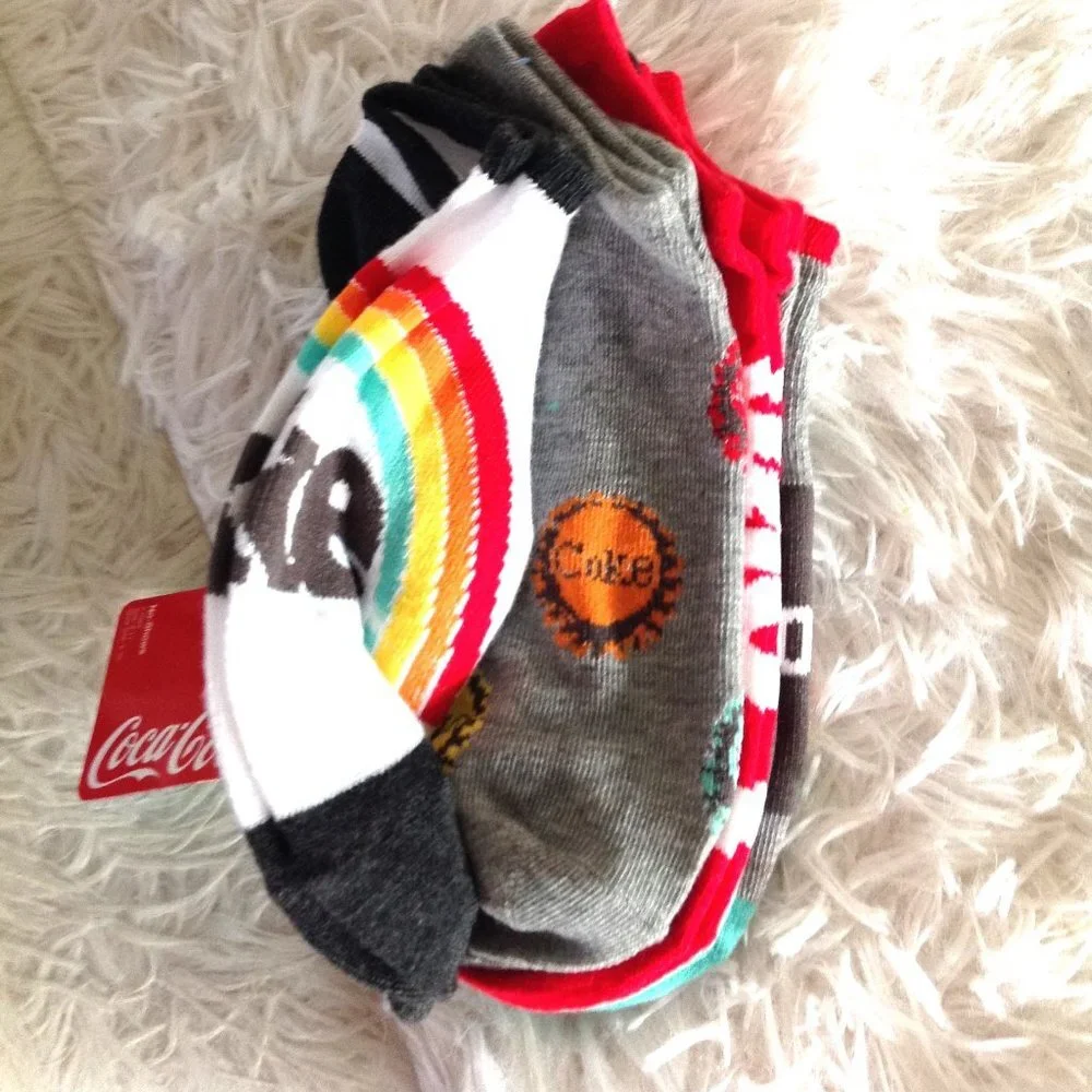 Five Pairs of Assorted Coke Socks
